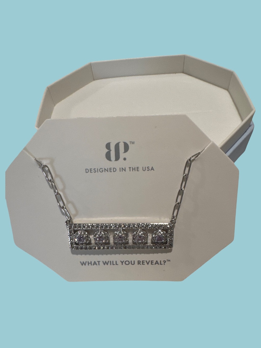 Brighton Silver-Tone Bar Necklace with Clear Stones